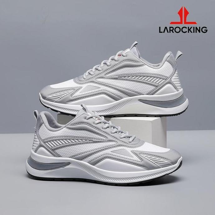Larocking - Vega Abu Putih | Sepatu Running Gym Shoes Abu Outdoor Olahraga