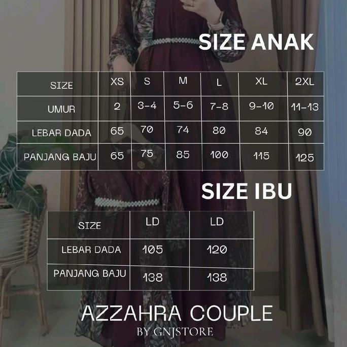 AZZAHRA - GAMIS COUPLE Ceruty Baby DoLL ibu & anak ((DIJUAL SATUAN)))