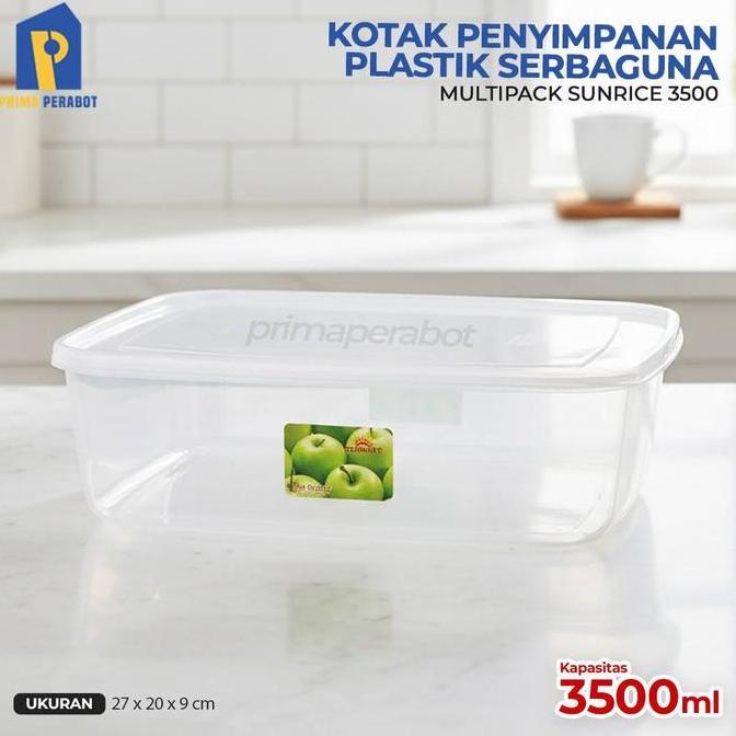 Kotak Plastik Multipack 3500ml Kotak Penyimpanan Serbaguna Sunrise