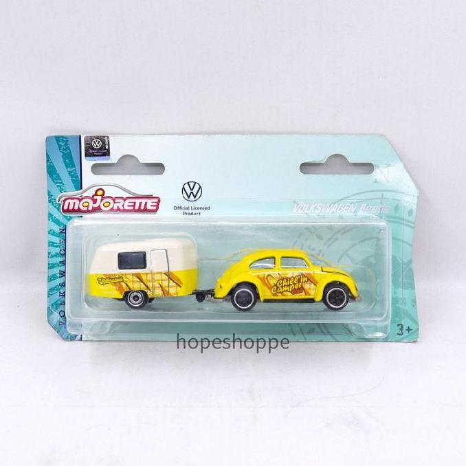Majorette Volkswagen Beetle Chillin Camper with trailer Eriba Puck The Originals VW Trailer