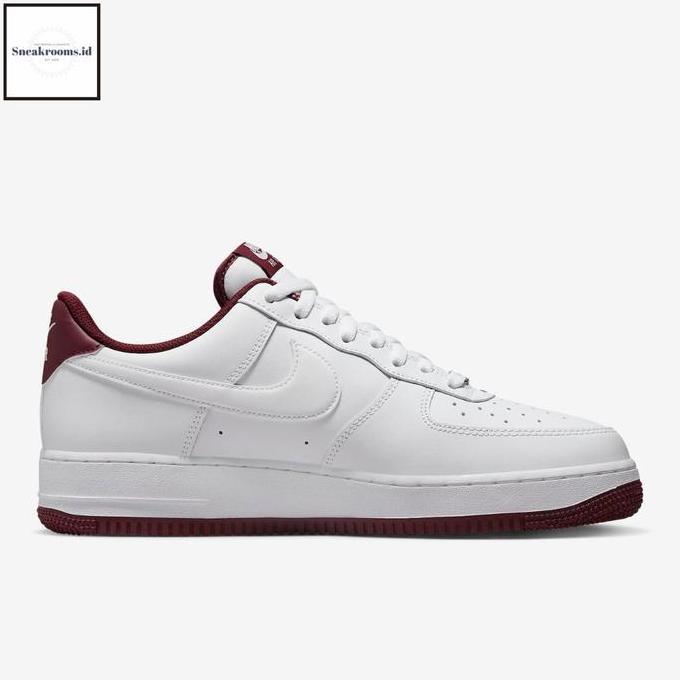 Nike Air Force 1 '07 White Dark Beetroot Orinal Resmi (100% Authentic)