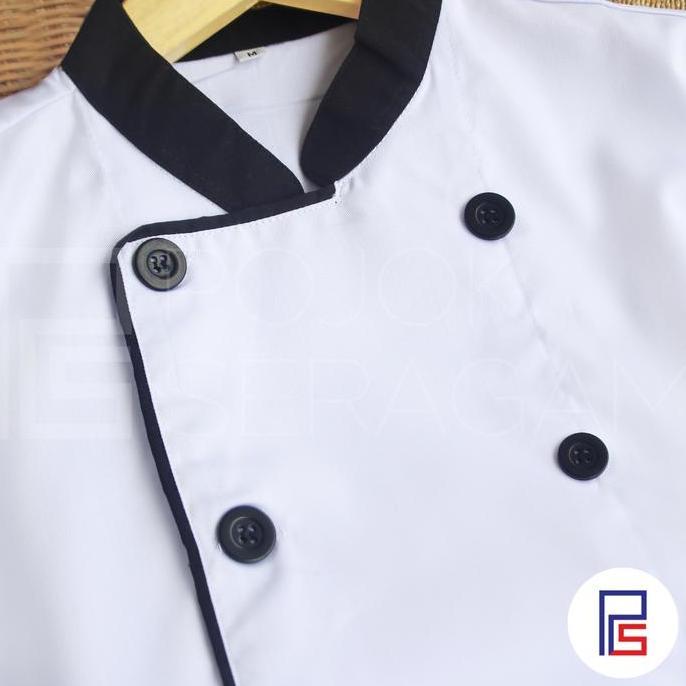Chef Jacket | Baju Koki | Baju Cook | Seragam Koki Putih Lengan Pendek