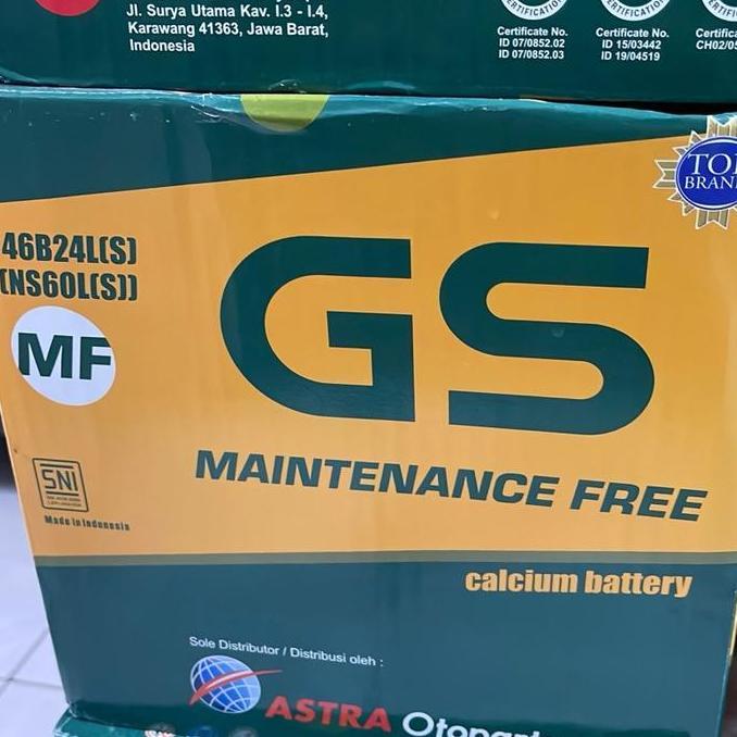 Accu/aki mobil ns60LS 45ah gs astra mf
