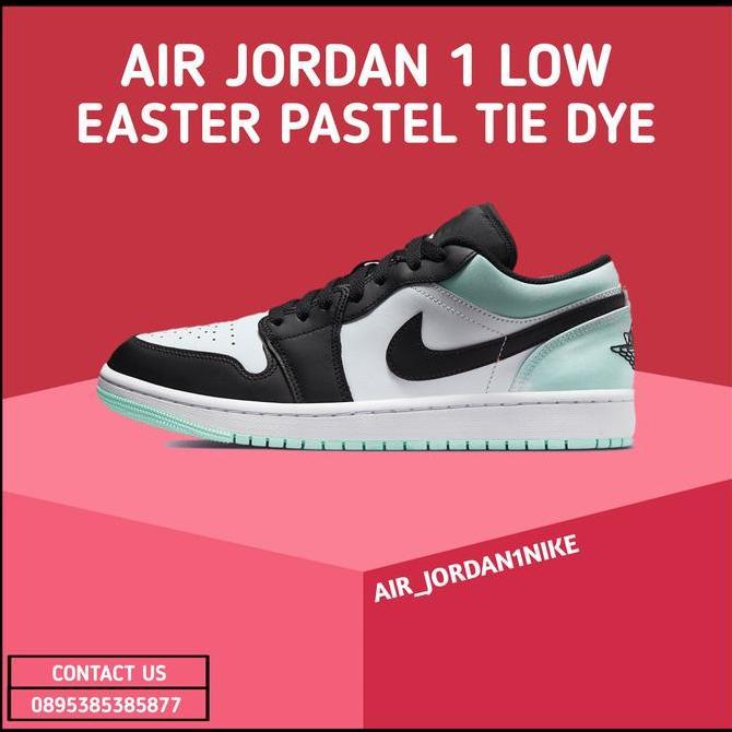 Sepatu Nike Air Jordan 1 Low Easter Pastel Tie Dye 100% Authentic
