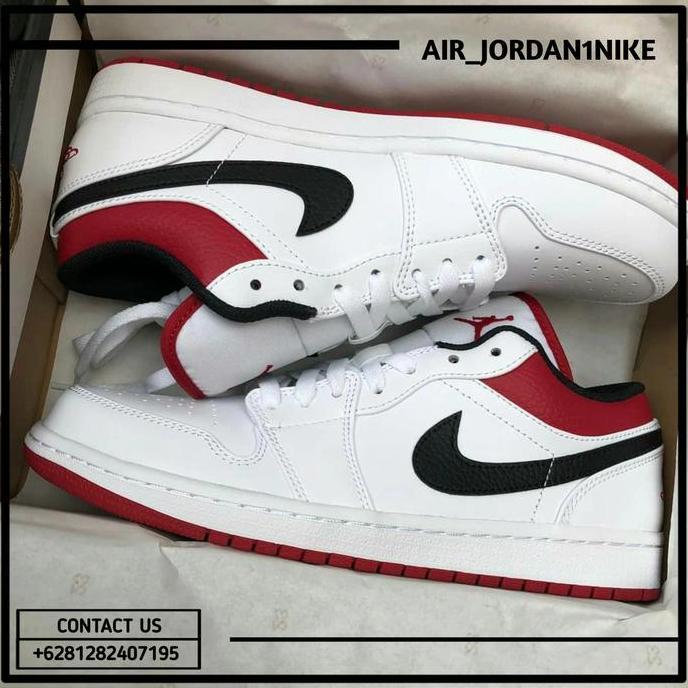 Air Jordan 1 Low White University Red Black