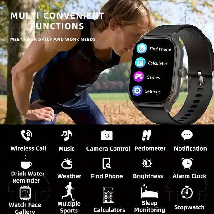 Wrble- Timever X8 | Jam Tangan Pintar | Bluetooth Call Smartwatch | Ip68 Waterproof | Heart Monitori
