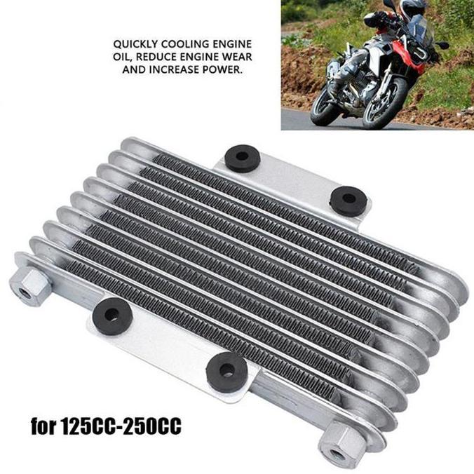 Aluminum Alloy Untuk 125-250Cc Sepeda Motorcycles Atv Dirt Radiator Pendingin Oli Mesin 8 Baris Moto