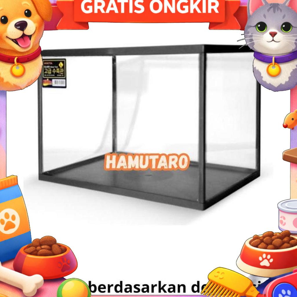 Aquarium Large Untuk Reptil Ular Kura-Kura Hamster Dan Landak  Lengkap Dengan Tutup