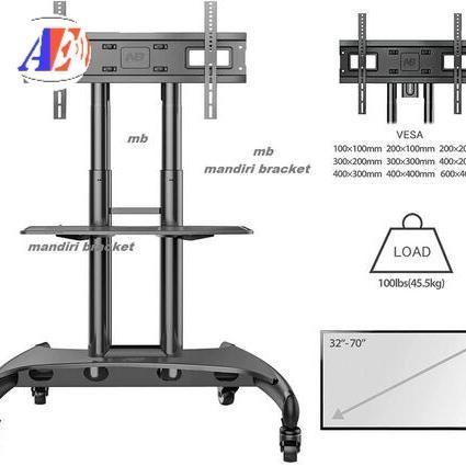 Bracket Tv Standing 70 65 60 55 50 49 Inch Ava1500-60-1P Nb Ava 1500 Original Dan Terpercaya