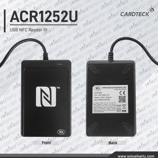Troniktik- Acr1252U Usb Nfc Reader Iii Nfc Certified Forum Reader Rfid 1 Sam Slot
