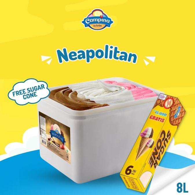 Campina 8 Liter Neapolitan - Es Krim