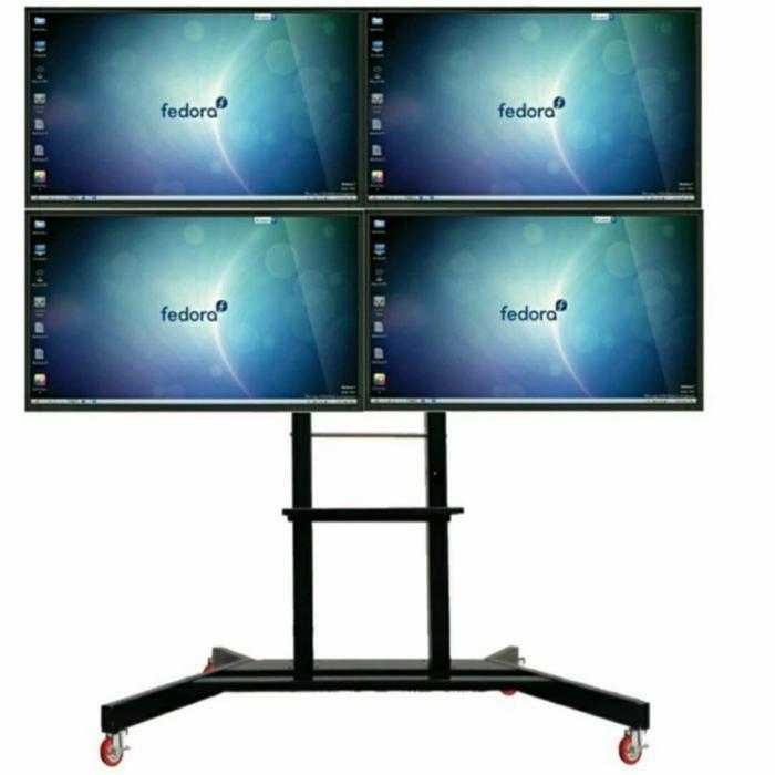 Bracket Stand Tv Monitor 4 Layar 55 50 49 45 43 40 32 Inch Standing Tv Original Dan Terpercaya