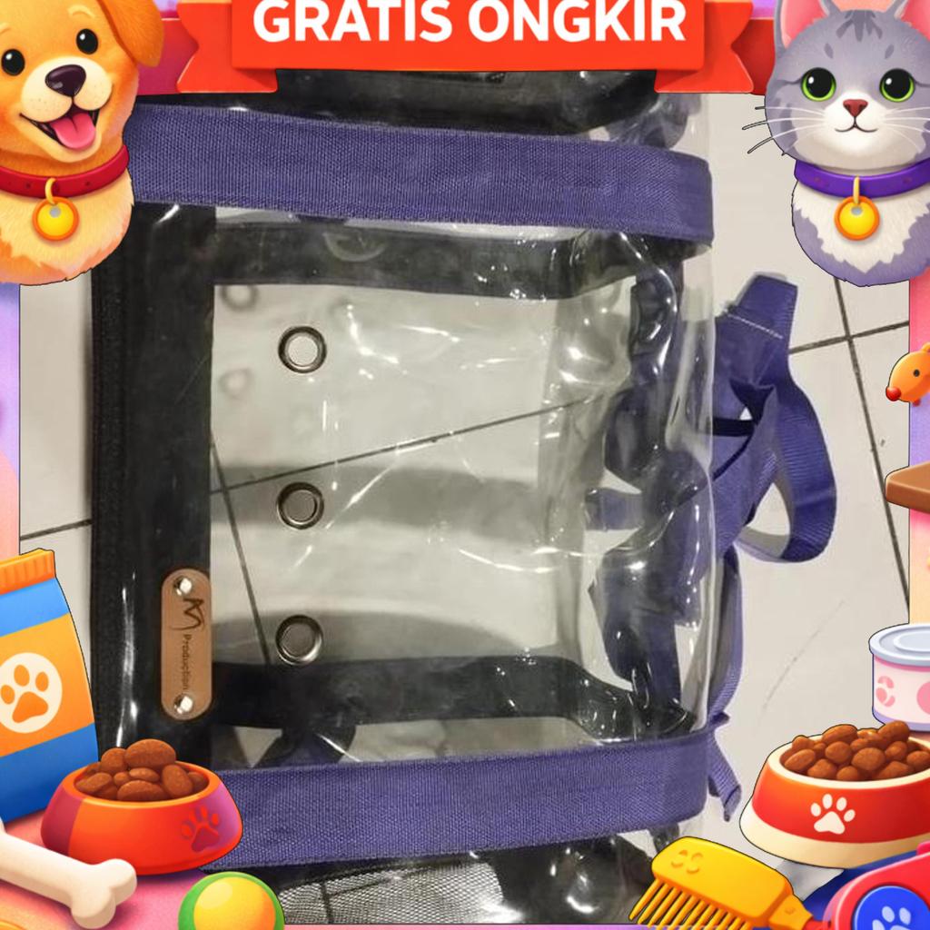 Am Pet Travel Bag Transparan Kucing Kelinci / Tas Hewan Ransel Anabul Tb Transparan