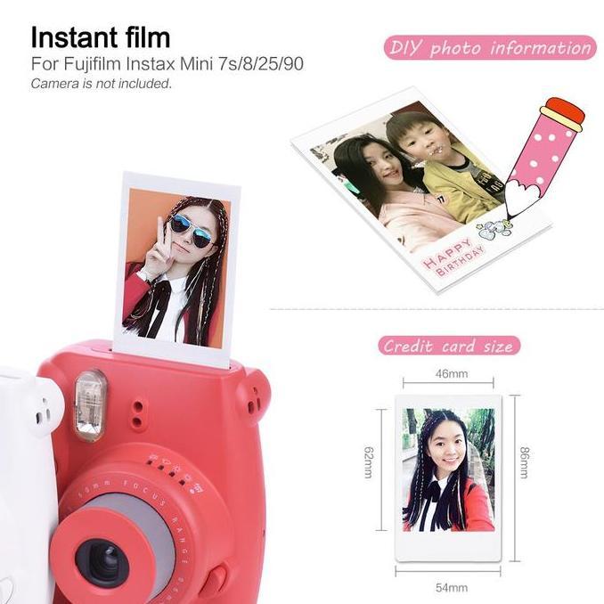 Camwoi- Fujifilm Refill Instax Mini Film Twinpack Plain - Isi 20 Lembar Polos