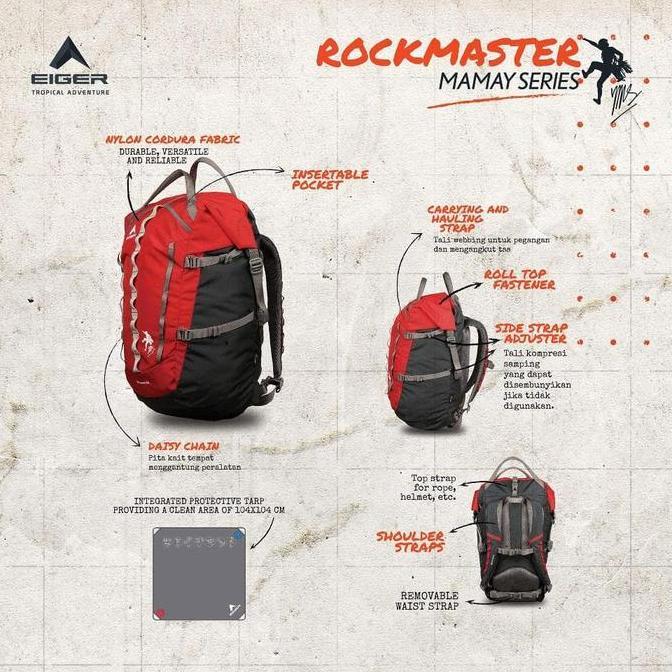 TERBARU - Tas Ransel Eiger 910003340 Rockmaster 50l Tas Hiking/Trekking/Outdoor