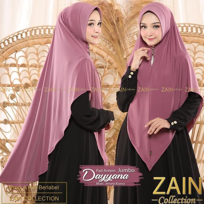 Newrilis- Dayyana Jumbo Kerudung Khimar Syari Bergo Syari Bahan Jersey Korea