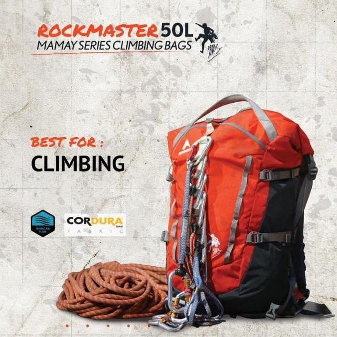 TERMURAH - TAS GUNUNG EIGER 910003340 ROCKMASTER 50L RUCKSACK CLIMBING - BLACK