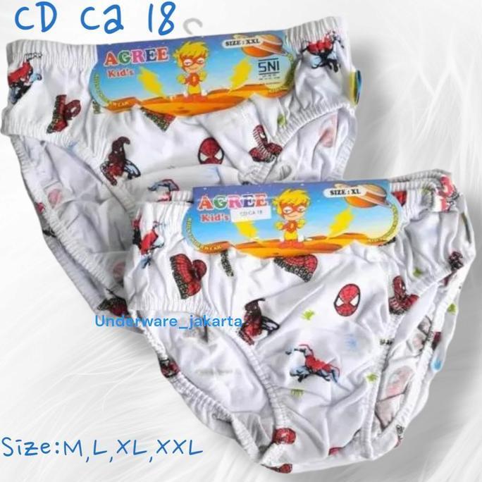 Duniaank- Fashion Agree Kids Ca 18 Lusinan Celana Dalam Anak Agree Ca18 Bahan Katun Motif Spiderman
