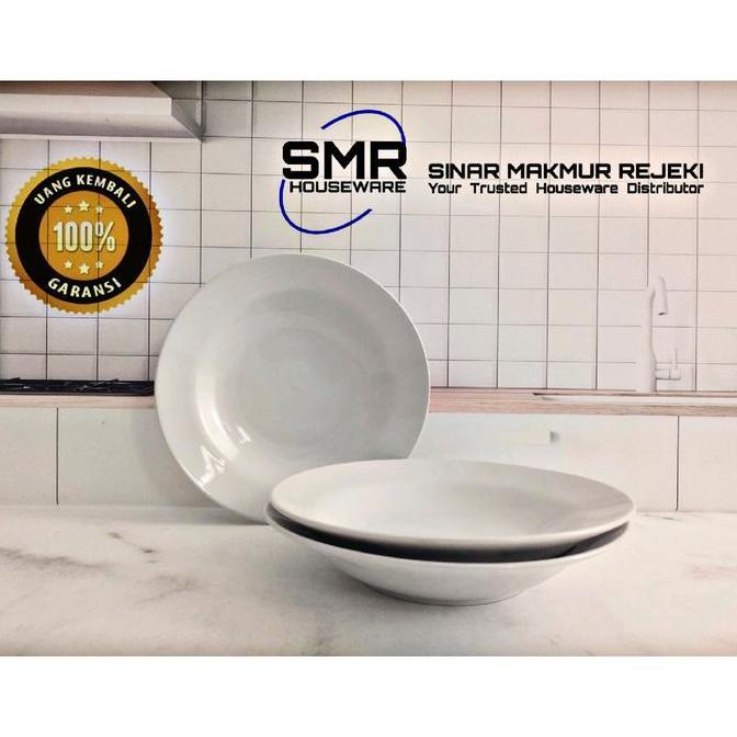 rosandi.rose - 6 set piring makan keramik putih polos sunbird kitchenware