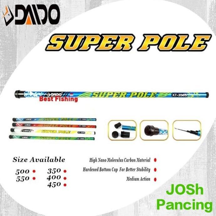 BEBAS ONGKIR - Daido Super Pole XT 5008 (5meter) FREE PIPA Joran pancing tegek carbon pasiran pinggi