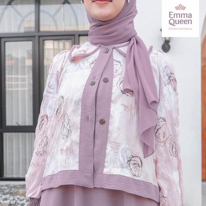 EmmaQueen Gamis Muslim Set Outer Motif - Set Misela (TERBAIK) (TERBARU) (TERMURAH)