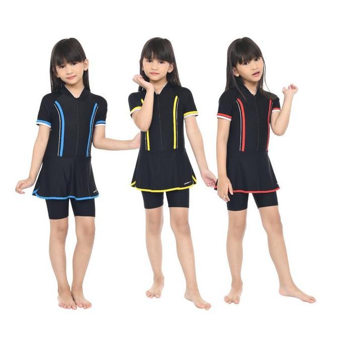 WUWUNGMAS - Baju renang anak perempuan one set 5-16 tahun Baju renang rok anak anak baju renang anak