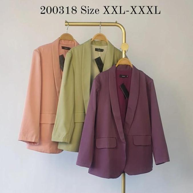 Fwbgy- Blazer Blanik Wanita Super Jumbo Xxl Xxxl Hitam Panjang Putih Outer Oversize Atasan Jaket Car