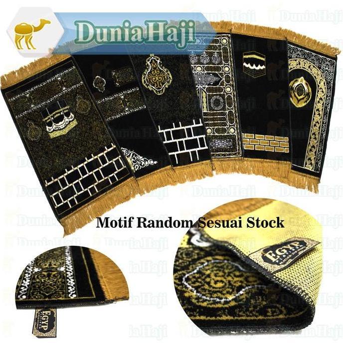 Youai- Sajadah Mini Kiswah Saudi Kecil Tebal Souvenir Sajadah Kepala Dua Muka