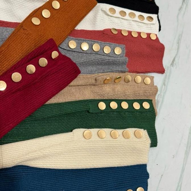 Fwbgy- Atasan Rajut Inner Jumbo 7017-2 Dengan Kancing Aktif - Knitwear, Wanita  Oversize Baju