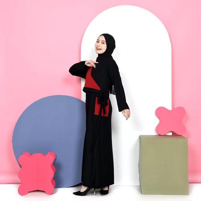 Mybamus Yava Pocket Gamis Wanita Muslim Panjang Simple Basic Rekomendasi Dress High (TERBAIK) (TERBA