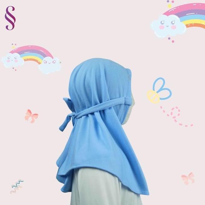 KANZATA Kerudung Hijab Instan Anak Permepuan Bayi Baru Lahir Bahan Kaos Premium muslim sekolah Renda