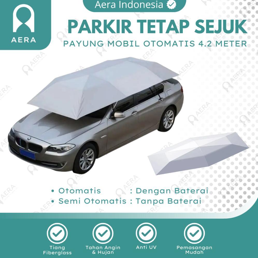 Payung Mobil Atap 4.2 Meter Otomatis dan Semi Otomatis Outdoor |  Payung Mobil Pelindung Panas Atap 