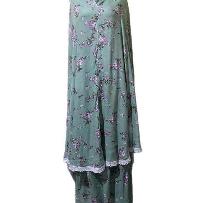DISKON MUKENAH RAYON MOTIF WARNA MINT DEWASA