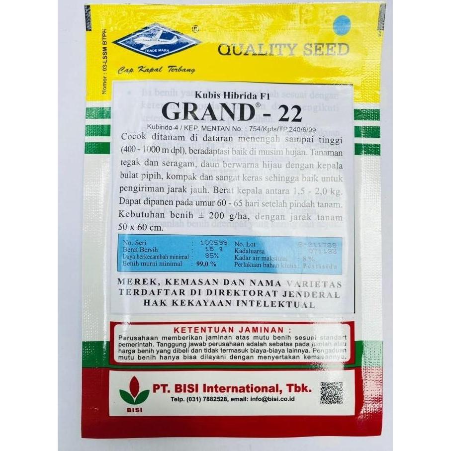 Thebest- Benih Kubis Hibrida F1 GRAND 22 isi 15gr dari CAP KAPAL TERBANG M