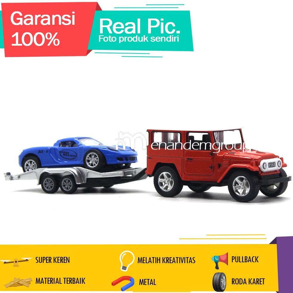 Lss Diecast Miniatur Mainan Mobil Jeep Hardtop Towing Derek Set Isi 2
