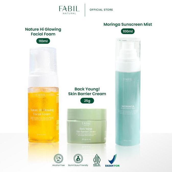FABIL Paket Basic Skincare Facial Wash + Toner + Moisturizer + Sunscreen (TERBAIK) (TERBARU) (TERMUR