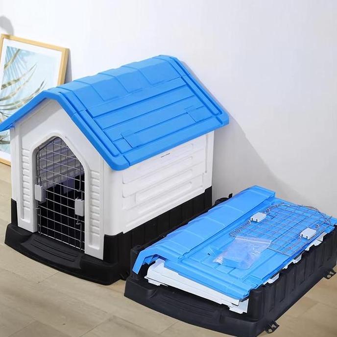 Kandang Anjing & Kucing Dengan Pintu Plastik Rumah Kucing Indoor & Outdoor Waterproof