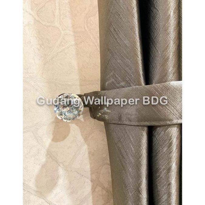 Hook Gorden Minimalis Kristal Mewah Silver Bronze Putih Hitam Premium