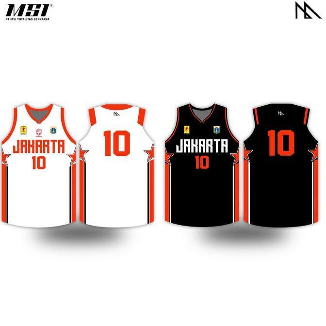 Jersey Basket MSI - Jakarta Pomnas 2025 (BLACK AND WHITE) (TERBAIK) (TERBARU) (TERMURAH)