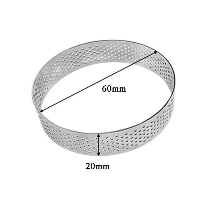 Cetakan Ring Tart/Pie Perforated Seamless (5 Ring 1 set) (6 cm)