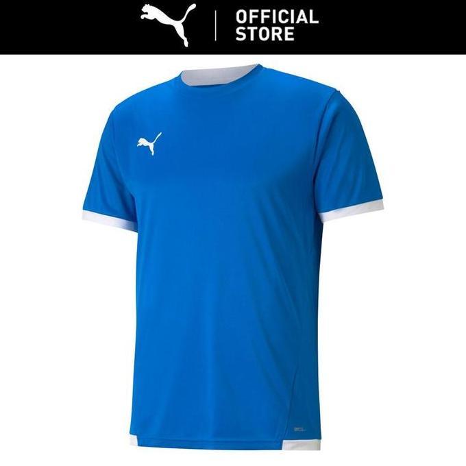 PUMA Kaus Jersey Sepak Bola Pria teamLIGA Blue Lemonade-White (TERBAIK) (TERBARU) (TERMURAH)