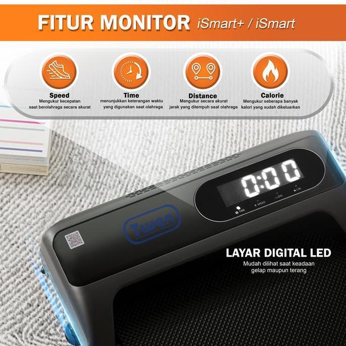 TWEN ISmart Plus ISmart+ Treadmill Listrik Treadmill Portable Treadmill Walking Pad Treadmill Runnin