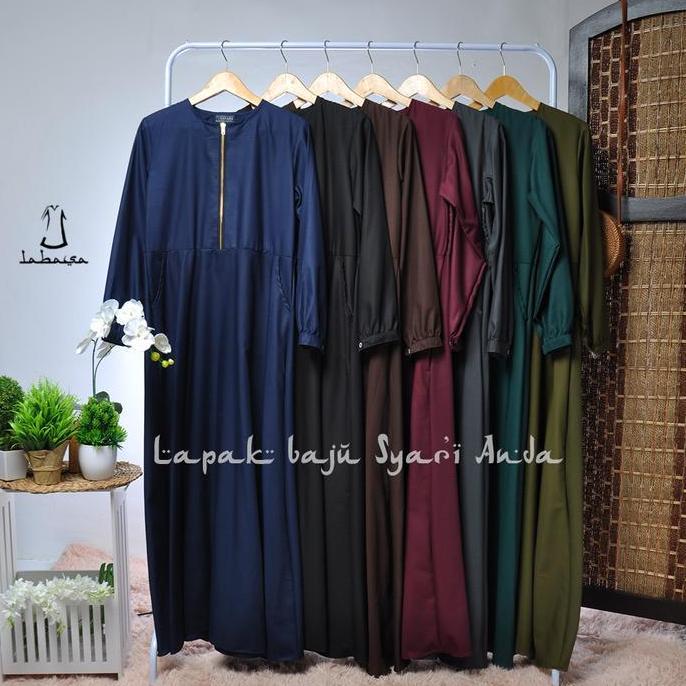 Murah Labasa Gamis Syari Polos Toyobo Aneka Warna Gelap | Gamis Only