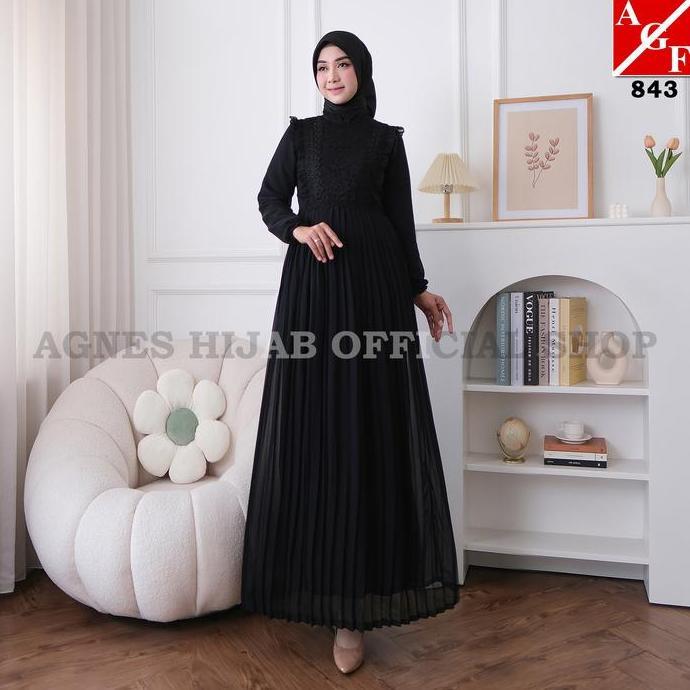 Promo Agf - Gamis Putih Premium Terbaru Gaun Mewah Dress Pesta Kondangan Untuk Lebaran Haji Umroh Ba