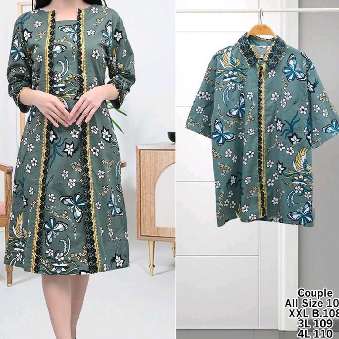 Grosir Couple Dress Dan Kemeja Batik- Katun Stretch 107