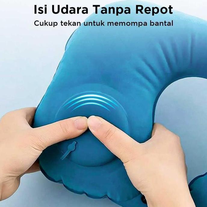 bantal leher dewasa neck pillow bantal travel angin pompa portable