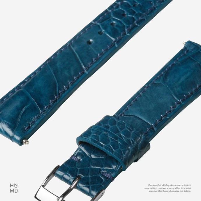 Half Padded Leg Ostrich Leather Watch Strap Tali Jam Kulit Exotic