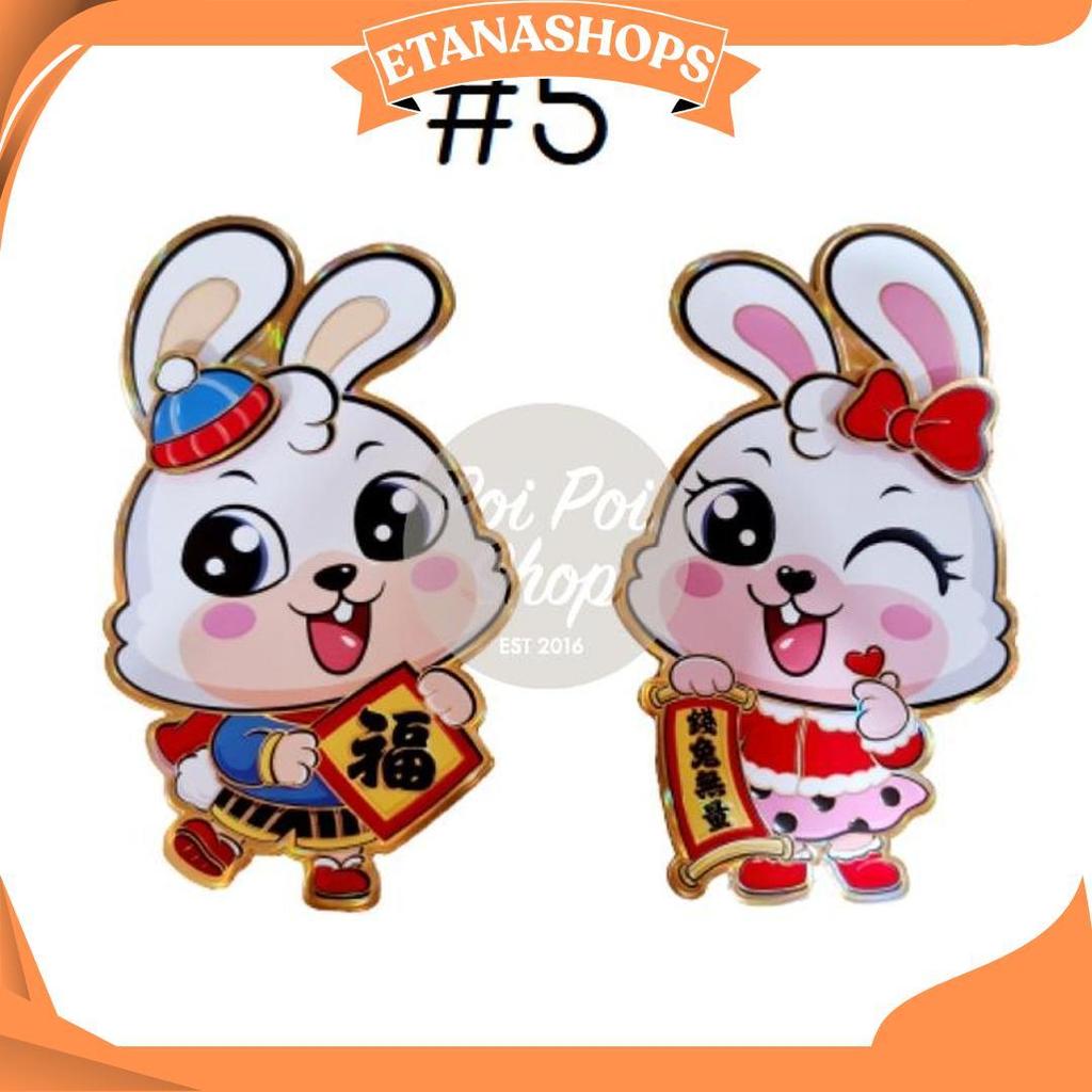 Stiker Gambar Kelinci 2023 Tempelan Fu Hoki Dekorasi Imlek Murah Grosir Ornamen Imlek Harga Grosir T