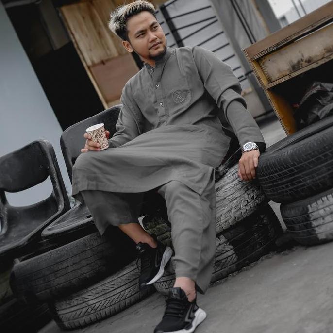 Viral  Kurta Pakistan Lengan Panjang Gamis Pria Setelan Celana Baju Koko Kurta Pria Dewasa Terbaru (