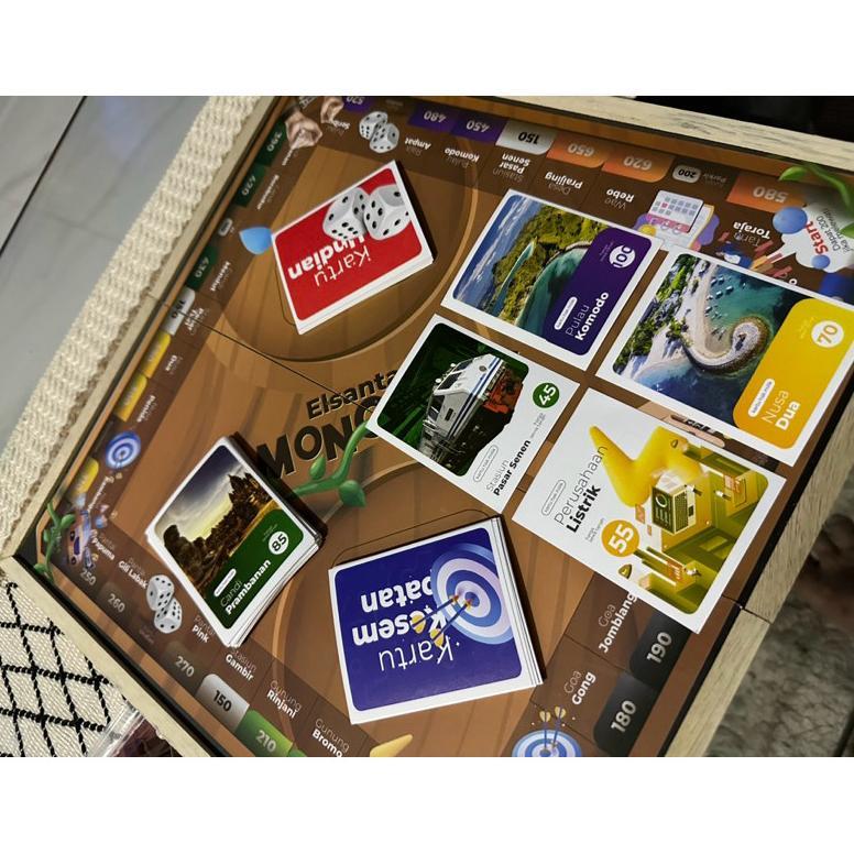 (Bisa COD) Board Game Monopoli Kayu Elsantara by ElCo (Mainan Monopoli Indonesia)